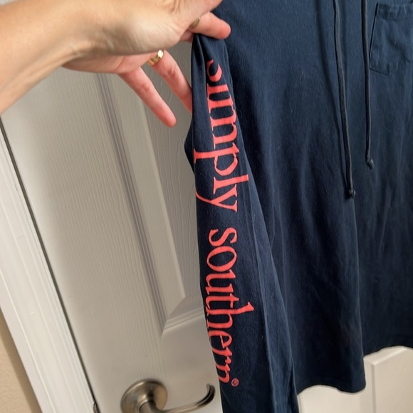 Simply Southern Hoodie Long Sleeve Graphic Pullover Top Casual Navy Ladies Small - Picture 3 of 9